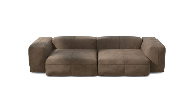 vetsak | Sofa Set 02 Large - leather - cacao | Modulares Sofa | 3.5 Sitzer | Big Sofa