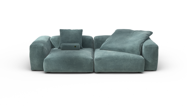 vetsak | Sofa Set 02 Large - Cord Velour - Mint | Modulares Sofa | 3.5 Sitzer | Big Sofa
