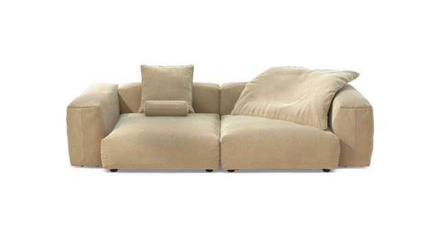 vetsak | Sofa Set 02 Large - Suave - Creme | Modulares Sofa | 3.5 Sitzer | Big Sofa