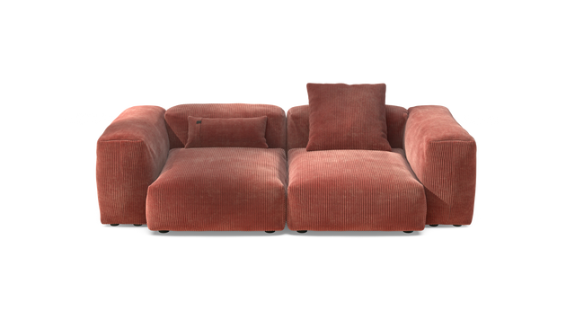 vetsak | Sofa Set 02 Medium - Cord Velour - Brick | Modulares Sofa | 2.5 Sitzer | Big Sofa