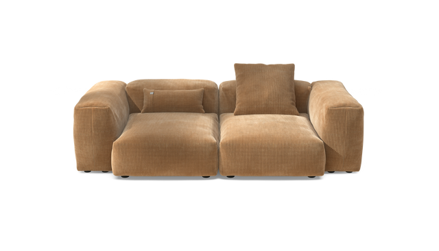 vetsak | Sofa Set 02 Medium - Cord Velour - Camel | Modulares Sofa | 2.5 Sitzer | Big Sofa
