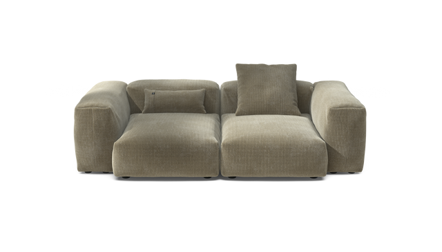 vetsak | Sofa Set 02 Medium - Cord Velour - Khaki | Modulares Sofa | 2.5 Sitzer | Big Sofa