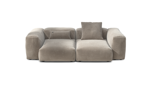 vetsak | Sofa Set 02 Medium - Cord Velour - Platinum | Modulares Sofa | 2.5 Sitzer | Big Sofa