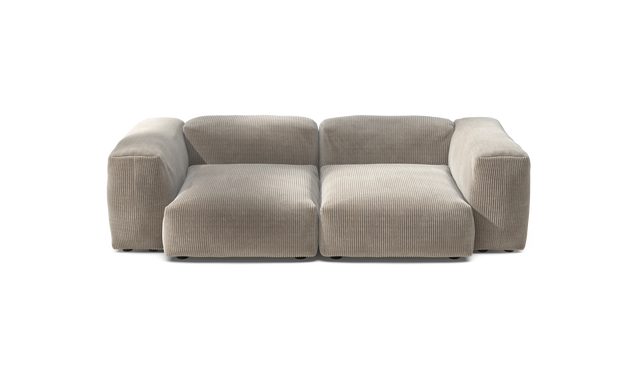 vetsak | Sofa Set 02 Medium - Cord Velour - Platinum | Modulares Sofa | 2.5 Sitzer | Big Sofa