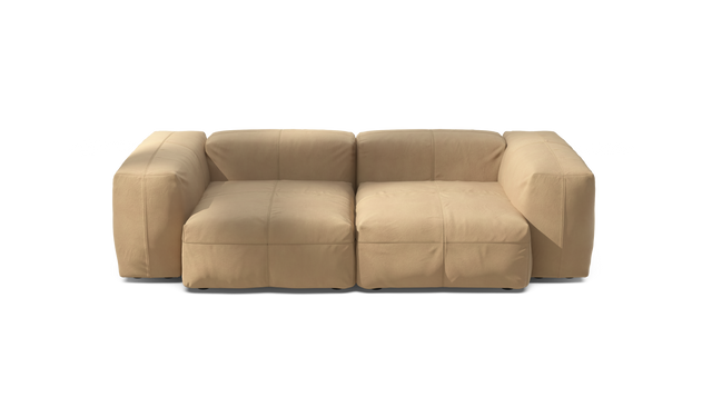 vetsak | Sofa Set 02 Medium - Leather - Beige | Modulares Sofa | 2.5 Sitzer | Big Sofa