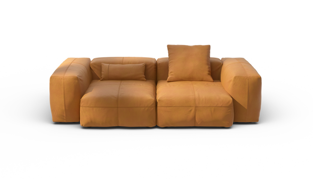 vetsak | Sofa Set 02 Medium - Leather - Brown | Modulares Sofa | 2.5 Sitzer | Big Sofa