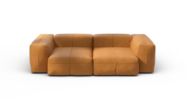 vetsak | Sofa Set 02 Medium - Leather - Brown | Modulares Sofa | 2.5 Sitzer | Big Sofa