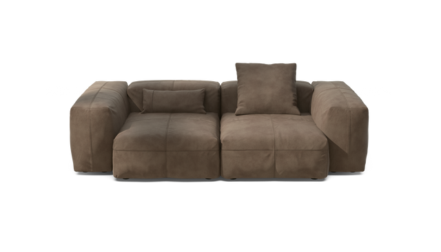 vetsak | Sofa Set 02 Medium - leather - cacao | Modulares Sofa | 2.5 Sitzer | Big Sofa