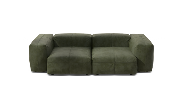 vetsak | Sofa Set 02 Medium - Leather - Olive | Modulares Sofa | 2.5 Sitzer | Big Sofa