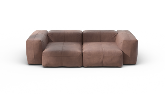 vetsak | Sofa Set 02 Medium - Leather - Stone | Modulares Sofa | 2.5 Sitzer | Big Sofa