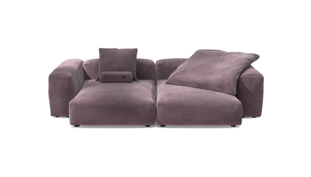 vetsak | Sofa Set 02 XLarge - Cord Velour - Blossom | Modulares Sofa | 3.5 Sitzer | Big Sofa