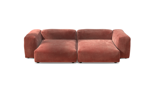 vetsak | Sofa Set 02 XLarge - Cord Velour - Brick | Modulares Sofa | 3.5 Sitzer | Big Sofa