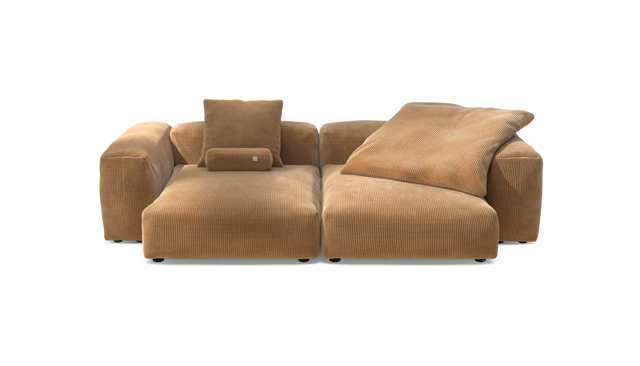 vetsak | Sofa Set 02 XLarge - Cord Velour - Camel | Modulares Sofa | 3.5 Sitzer | Big Sofa
