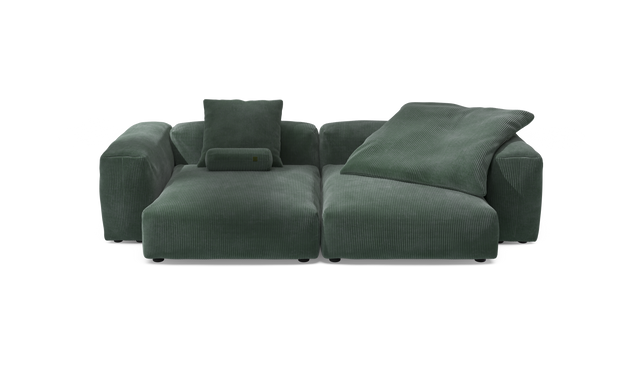 vetsak | Sofa Set 02 XLarge - Cord Velour - Hunter | Modulares Sofa | 3.5 Sitzer | Big Sofa