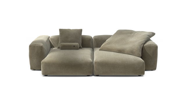 vetsak | Sofa Set 02 XLarge - Cord Velour - Khaki | Modulares Sofa | 3.5 Sitzer | Big Sofa