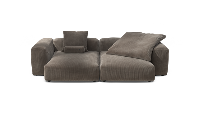 vetsak | Sofa Set 02 XLarge - Cord Velour - Mocha | Modulares Sofa | 3.5 Sitzer | Big Sofa