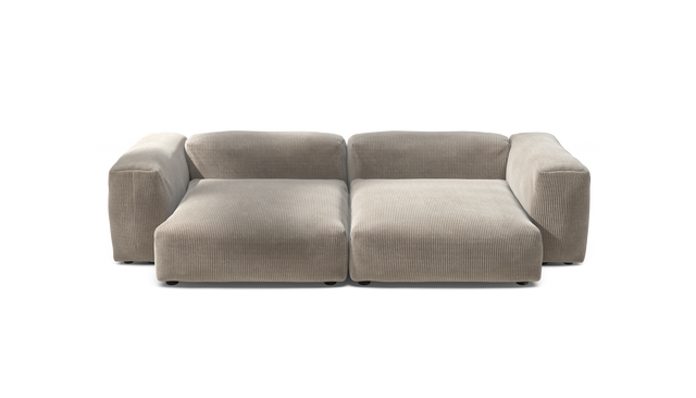 vetsak | Sofa Set 02 XLarge - Cord Velour - Platinum | Modulares Sofa | 3.5 Sitzer | Big Sofa