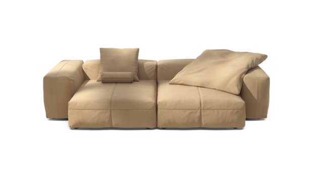 vetsak | Sofa Set 02 XLarge - Leather - Beige | Modulares Sofa | 3.5 Sitzer | Big Sofa