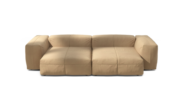 vetsak | Sofa Set 02 XLarge - Leather - Beige | Modulares Sofa | 3.5 Sitzer | Big Sofa