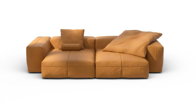 vetsak | Sofa Set 02 XLarge - Leather - Brown | Modulares Sofa | 3.5 Sitzer | Big Sofa
