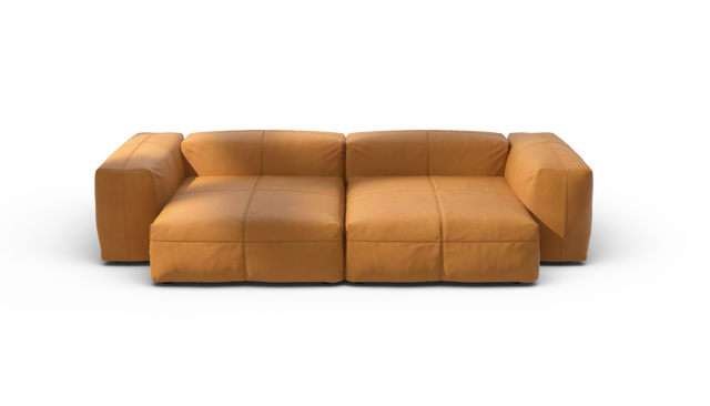 vetsak | Sofa Set 02 XLarge - Leather - Brown | Modulares Sofa | 3.5 Sitzer | Big Sofa