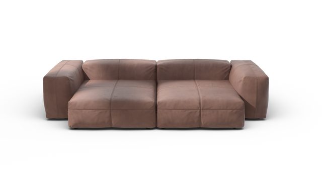vetsak | Sofa Set 02 XLarge - Leather - Stone | Modulares Sofa | 3.5 Sitzer | Big Sofa