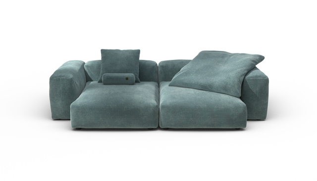 vetsak | Sofa Set 02 XLarge - Cord Velour - Mint | Modulares Sofa | 3.5 Sitzer | Big Sofa