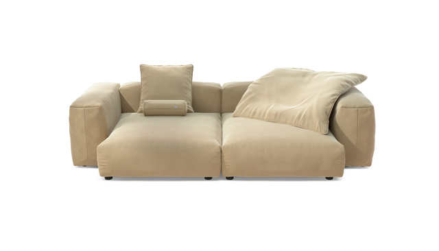 vetsak | Sofa Set 02 XLarge - Suave - Creme | Modulares Sofa | 3.5 Sitzer | Big Sofa