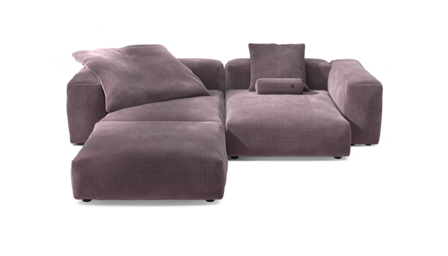 vetsak | Sofa Set 03 - Cord Velour - Blossom | Modulares Sofa | 3.5 Sitzer | Big Sofa | Ecksofa