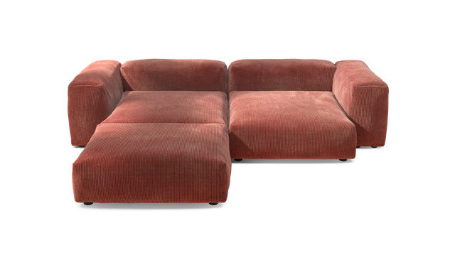 vetsak | Sofa Set 03 - Cord Velour - Brick | Modulares Sofa | 3.5 Sitzer | Big Sofa | Ecksofa