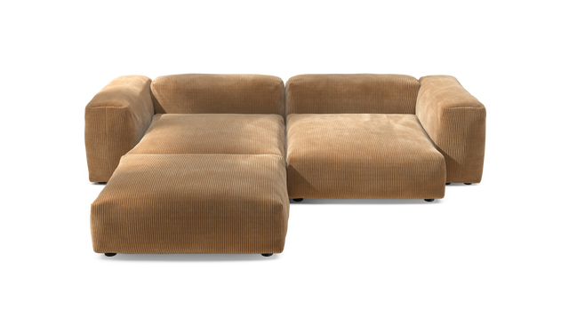 vetsak | Sofa Set 03 - Cord Velour - Camel | Modulares Sofa | 3.5 Sitzer | Big Sofa | Ecksofa