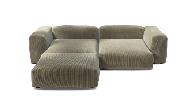 vetsak | Sofa Set 03 - Cord Velour - Khaki | Modulares Sofa | 3.5 Sitzer | Big Sofa | Ecksofa