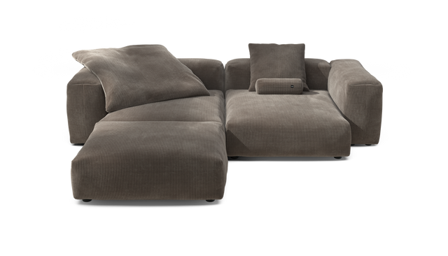 vetsak | Sofa Set 03 - Cord Velour - Mocha | Modulares Sofa | 3.5 Sitzer | Big Sofa | Ecksofa
