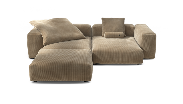 vetsak | Sofa Set 03 - Cord Velour - Sand | Modulares Sofa | 3.5 Sitzer | Big Sofa | Ecksofa