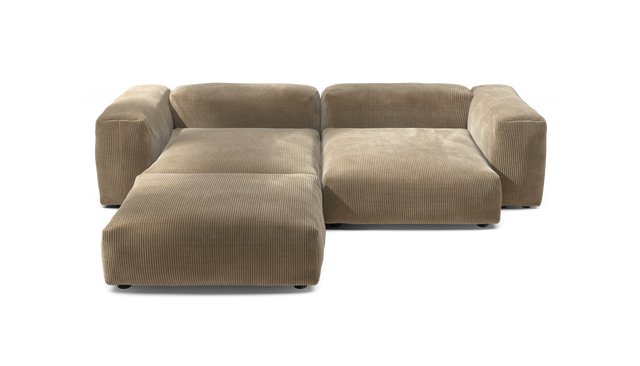 vetsak | Sofa Set 03 - Cord Velour - Sand | Modulares Sofa | 3.5 Sitzer | Big Sofa | Ecksofa