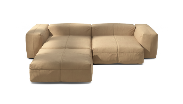 vetsak | Sofa Set 03 - Leather - Beige | Modulares Sofa | 3.5 Sitzer | Big Sofa | Ecksofa
