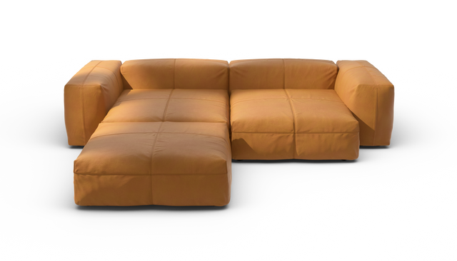 vetsak | Sofa Set 03 - Leather - Brown | Modulares Sofa | 3.5 Sitzer | Big Sofa | Ecksofa