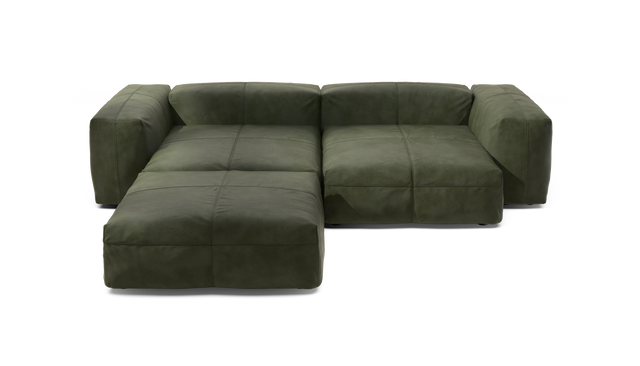 vetsak | Sofa Set 03 - Leather - Olive | Modulares Sofa | 3.5 Sitzer | Big Sofa | Ecksofa