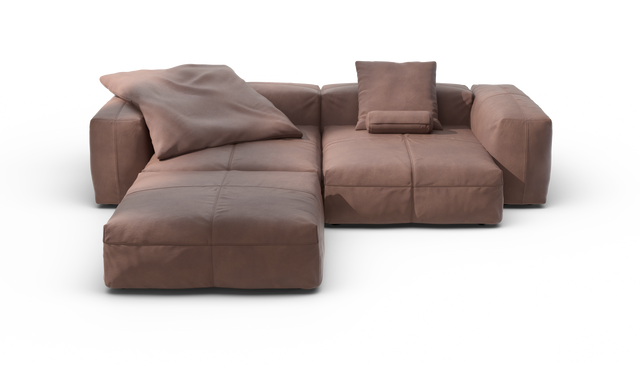 vetsak | Sofa Set 03 - Leather - Stone | Modulares Sofa | 3.5 Sitzer | Big Sofa | Ecksofa