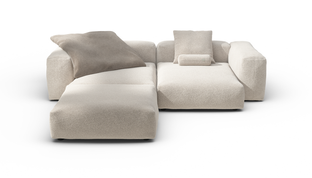 vetsak | Sofa Set 03 - Nub - Creme | Modulares Sofa | 3.5 Sitzer | Big Sofa | Ecksofa