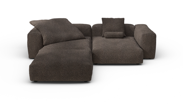 vetsak | Sofa Set 03 - Nub - Walnut | Modulares Sofa | 3.5 Sitzer | Big Sofa | Ecksofa