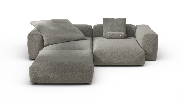 vetsak | Sofa Set 03 - Pebble - Platinum | Modulares Sofa | 3.5 Sitzer | Big Sofa | Ecksofa