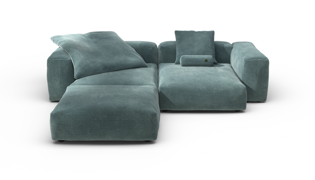 vetsak | Sofa Set 03 - Cord Velour - Mint | Modulares Sofa | 3.5 Sitzer | Big Sofa | Ecksofa
