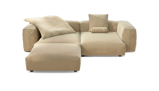 vetsak | Sofa Set 03 - Suave - Creme | Modulares Sofa | 3.5 Sitzer | Big Sofa | Ecksofa