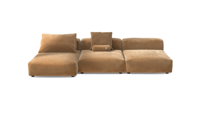 vetsak | Sofa Set 04 - Cord Velour - Camel | Modular Sofa | 5 Seater | Big Sofa