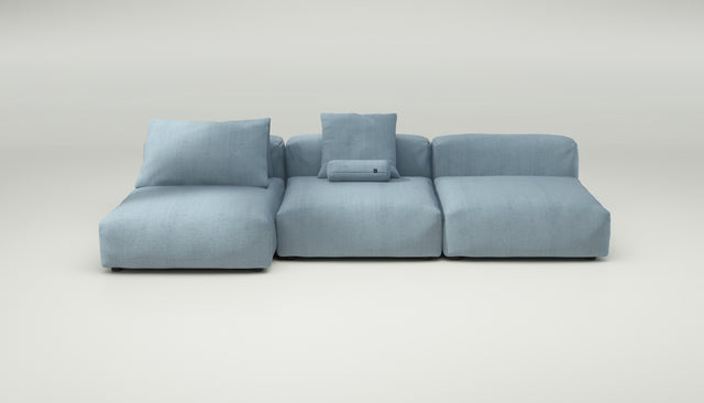 vetsak | Sofa Set 04 - herringbone - light blue | Modulares Sofa | 5 Sitzer | Big Sofa