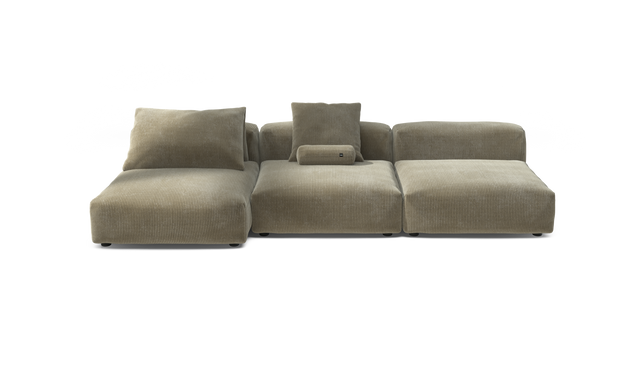 vetsak | Sofa Set 04 - Cord Velour - Khaki | Modulares Sofa | 5 Sitzer | Big Sofa