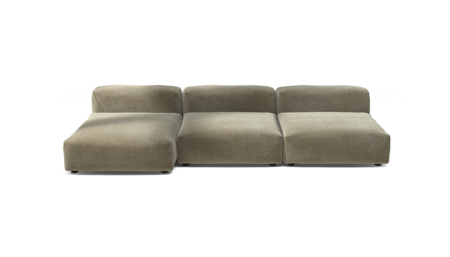 vetsak | Sofa Set 04 - Cord Velour - Khaki | Modulares Sofa | 5 Sitzer | Big Sofa