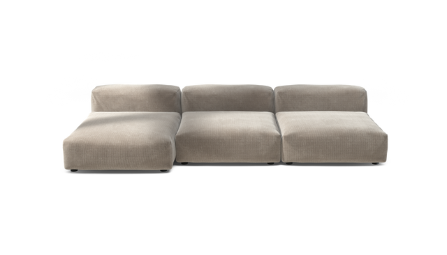 vetsak | Sofa Set 04 - Cord Velour - Platinum | Modulares Sofa | 5 Sitzer | Big Sofa