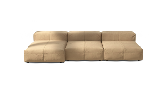 vetsak | Sofa Set 04 - Leather - Beige | Modulares Sofa | 5 Sitzer | Big Sofa